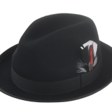 The Crab - Premium Wool Felt Trilby Fedora For Men or Women with Feather in Black White and Red Color | Agnoulita Quality Custom Hats 1