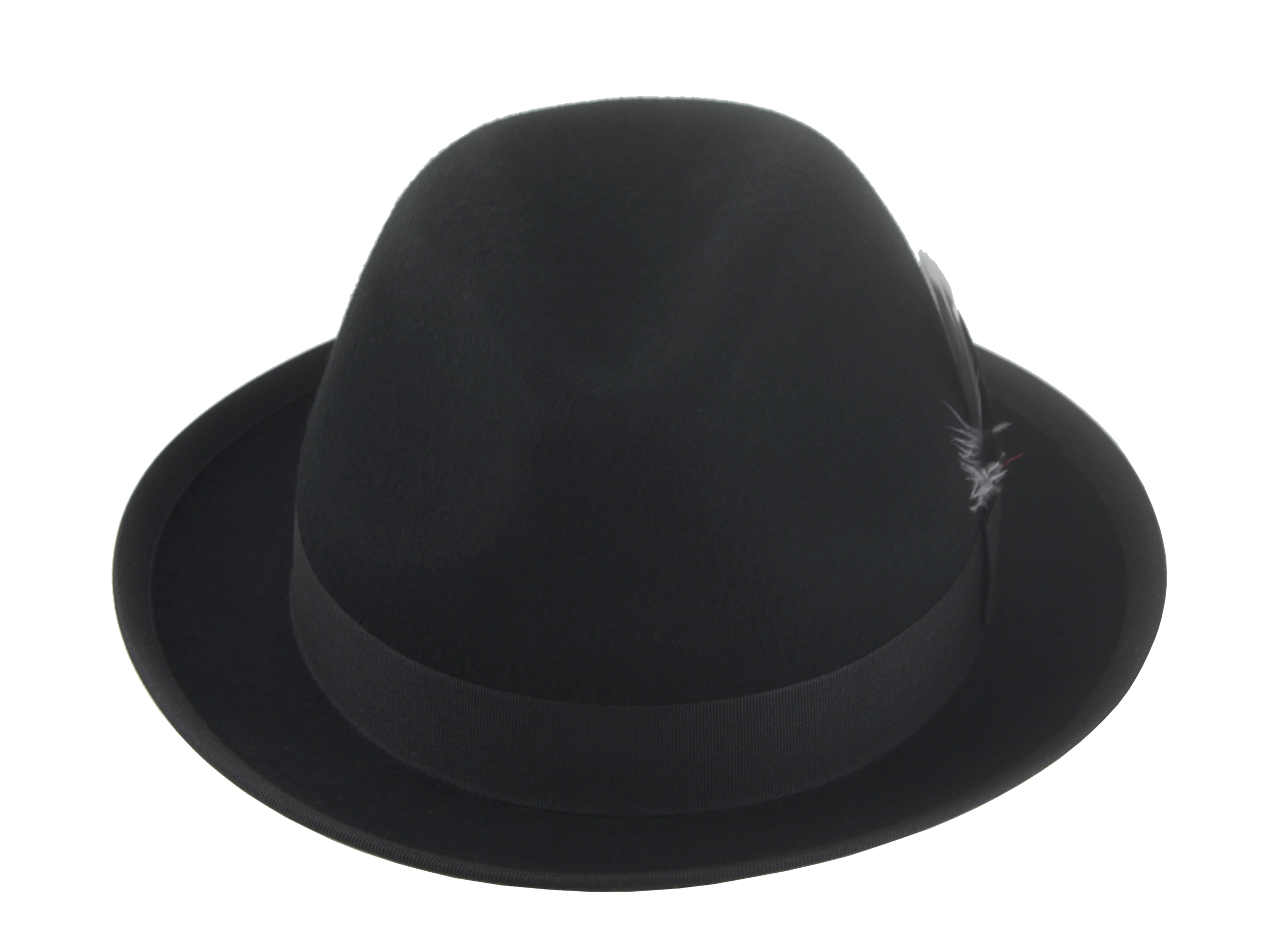 The Crab - Premium Wool Felt Trilby Fedora For Men or Women with Feather in Black White and Red Color | Agnoulita Quality Custom Hats 6