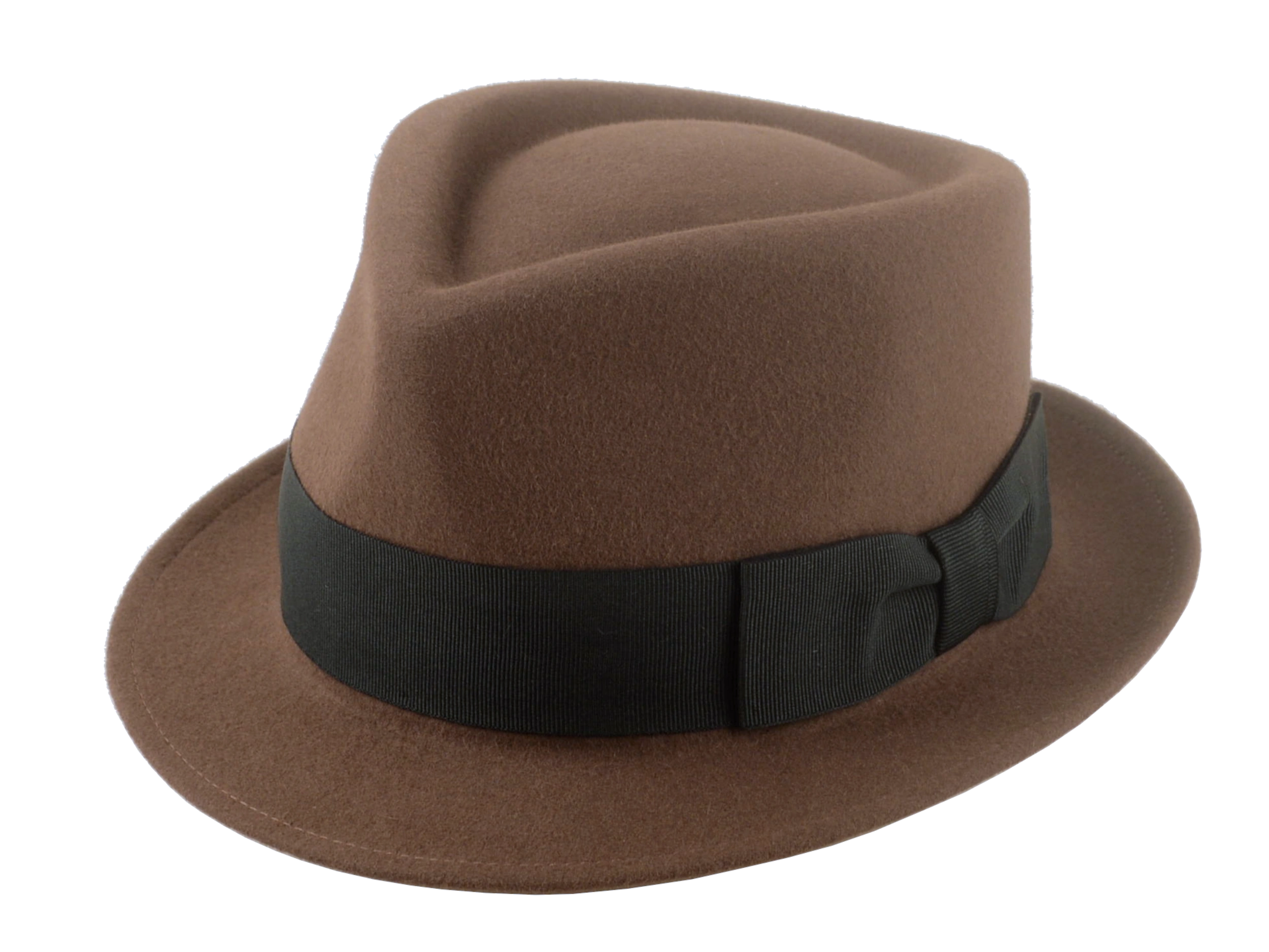 The Echo - Dark Taupe Premium Fur Felt Trilby Hat for Men with Teardrop Crown Design | Agnoulita Quality Custom Hats 1