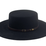 Flat Crown Cowboy Hat | The GALLOPER | Custom Handmade Hats Agnoulita Hats 2 | Black, Western Style