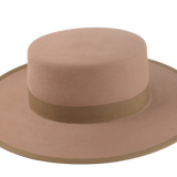 The Gaucho: Side-angle showcasing the depth of the crown and straightness of the flat brim | Agnoulita Hats