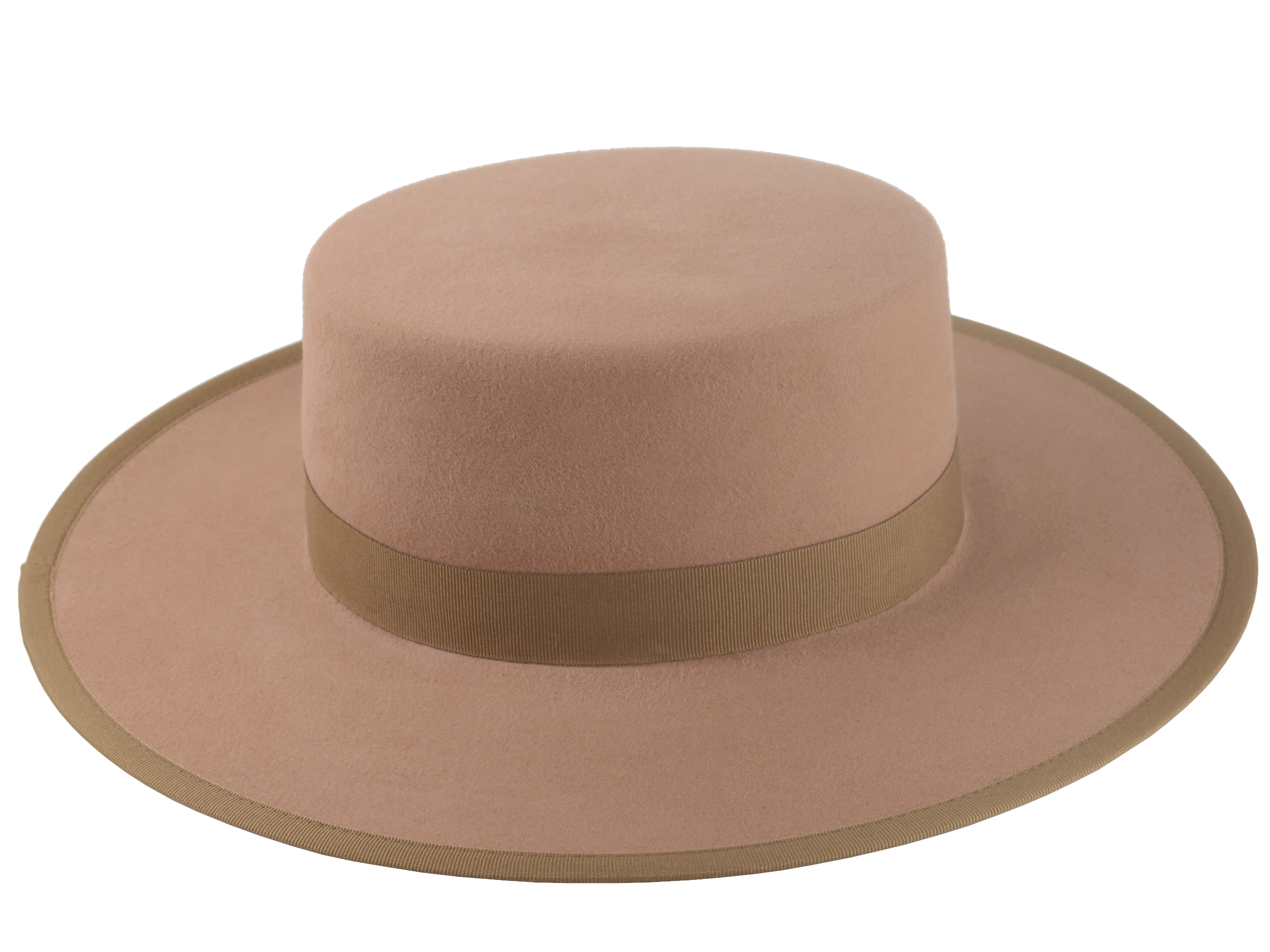 The Gaucho: Side-angle showcasing the depth of the crown and straightness of the flat brim | Agnoulita Hats
