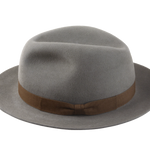The Icon: Detailed view of the fedora's grosgrain trim and ribbon detail craftsmanship | Agnoulita Hats