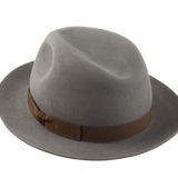The Icon: Elegant silhouette of the handcrafted fedora highlighting its 4 1/4" crown | Agnoulita Hats