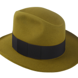 The Miller: Side view showcasing the hat's raw-edge fedora snap brim and cattleman crown silhouette against a neutral background | Agnoulita Hats