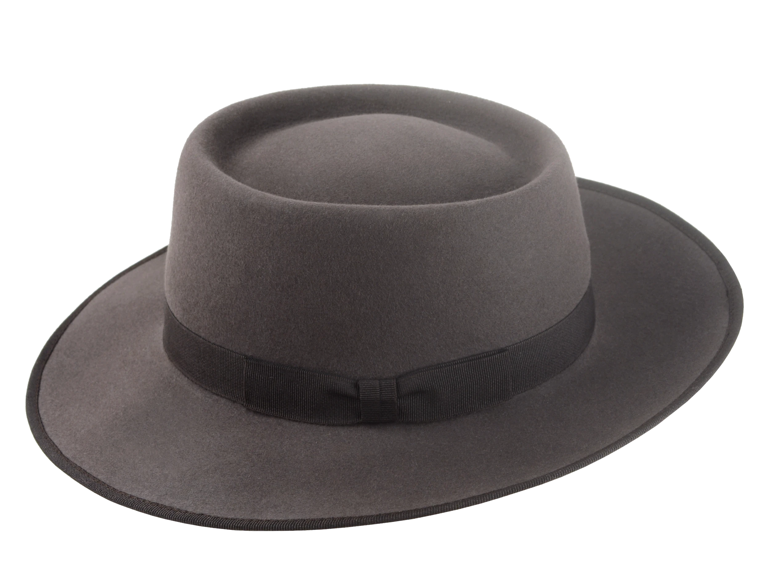 The Oppenheimer: Close-up of the Telescope Crown design and grosgrain ribbon | Agnoulita Hats