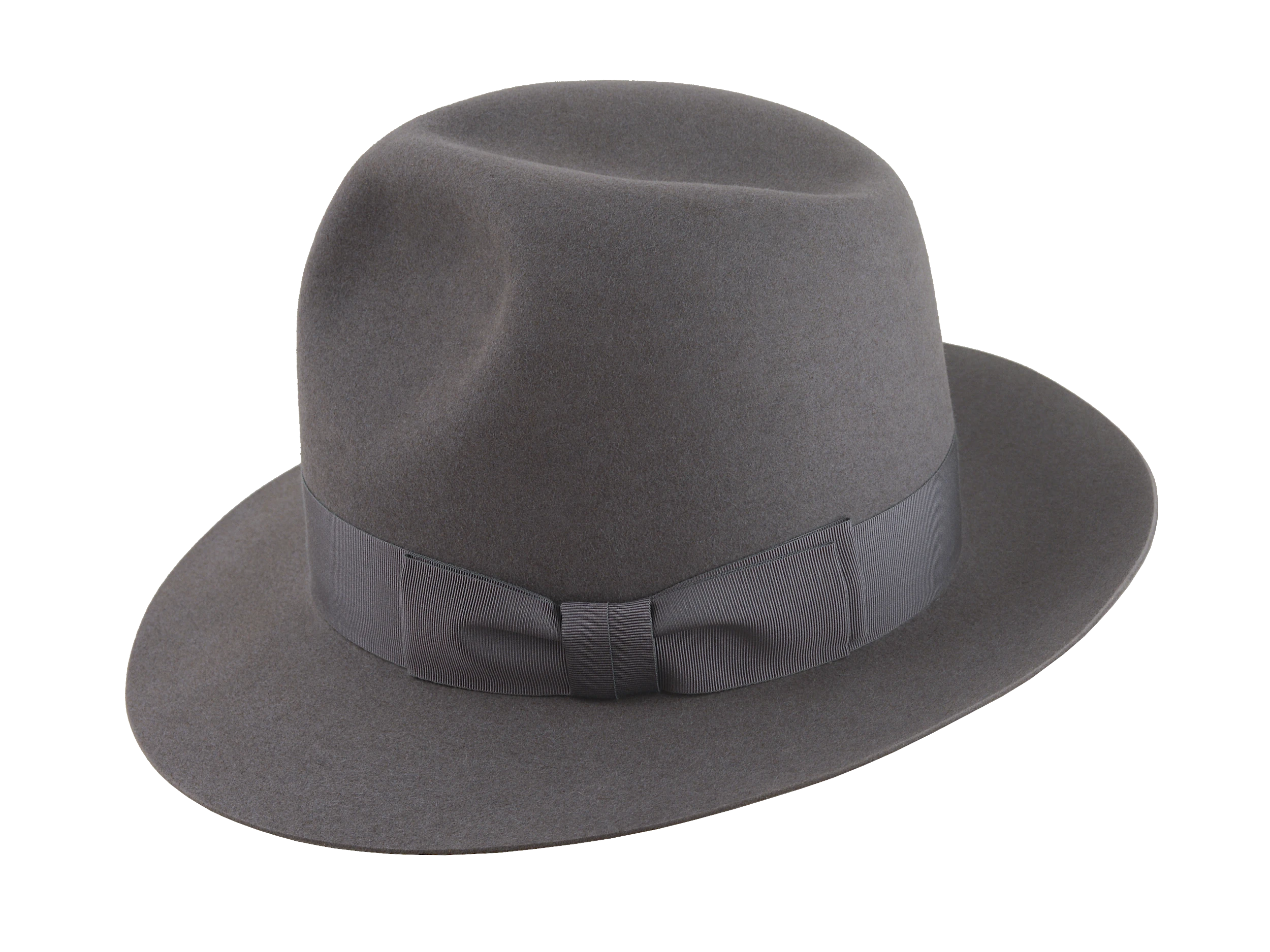 The Pulsar: Side angle highlighting the 5 1/2" crown height and ribbon detailing | Agnoulita Hats