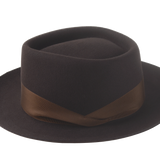 The Roamer: View of the 1 1/2" grosgrain ribbon hatband and crown detail | Agnoulita Hats