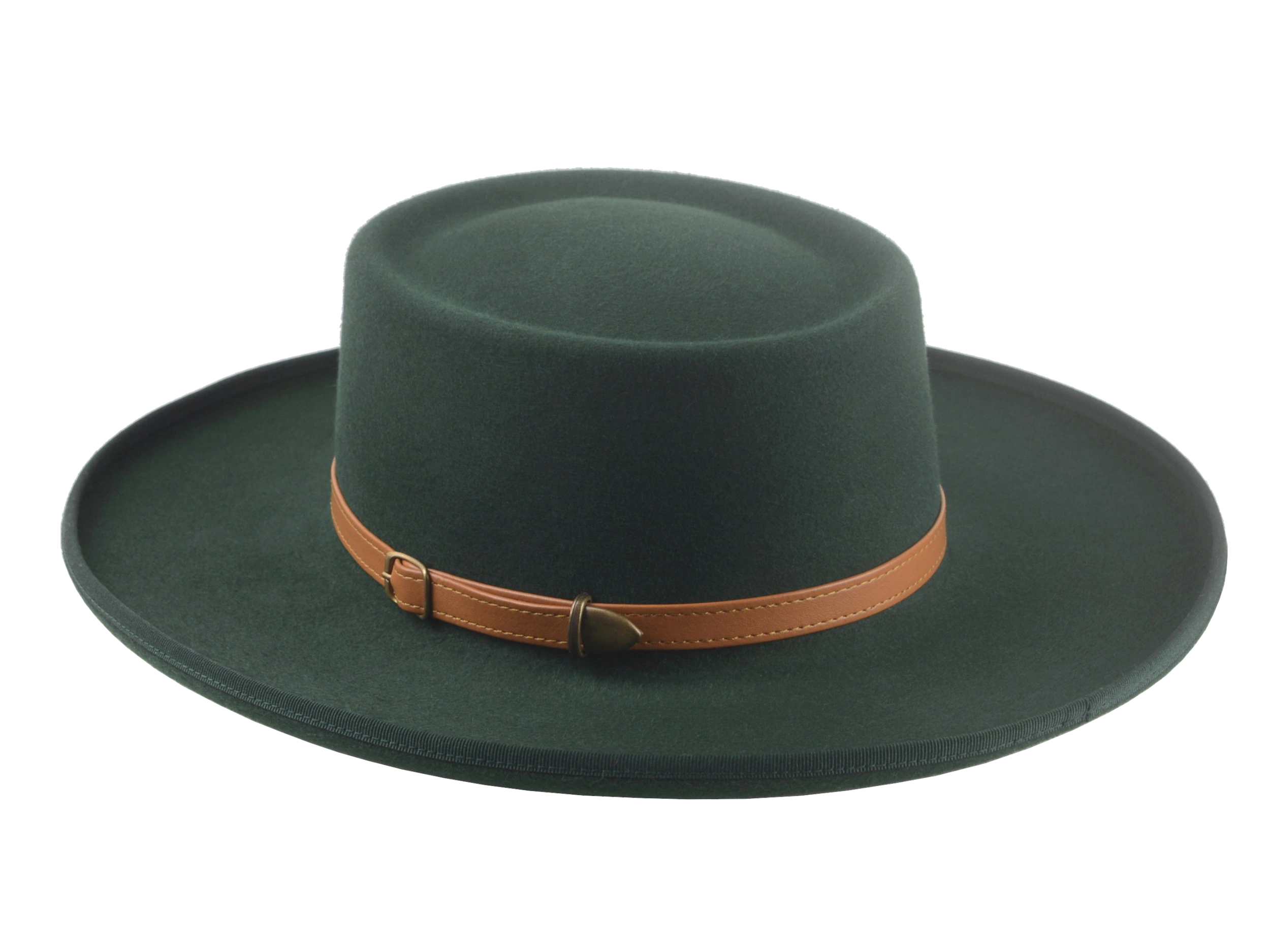 The Vista - Premium Fur Felt Gambler Cowboy Hat For Men in Emerald Green Color | Agnoulita Quality Custom Hats 3