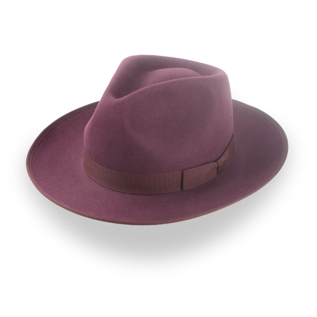 Wine Red Wide Brim Fedora Hat with Custom Options | The Ulysses - Agnoulita Hats 1