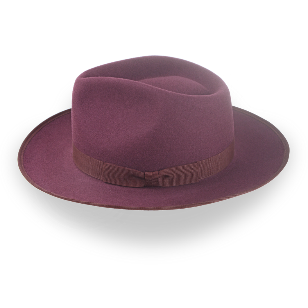 Wine Red Wide Brim Fedora Hat with Custom Options | The Ulysses - Agnoulita Hats 2