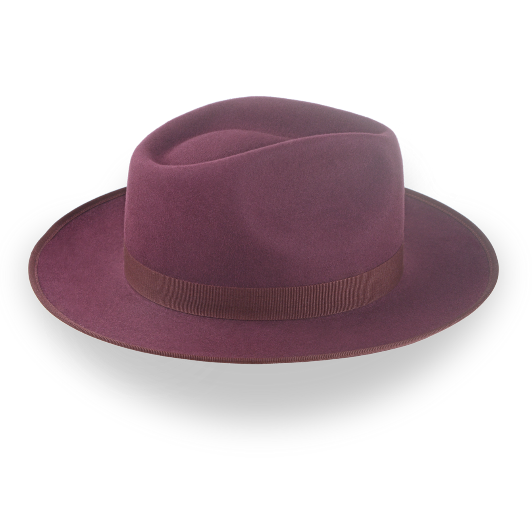 Wine Red Wide Brim Fedora Hat with Custom Options | The Ulysses - Agnoulita Hats 5