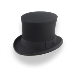 Cappello a cilindro in feltro nero con Crown alta | The Paragon