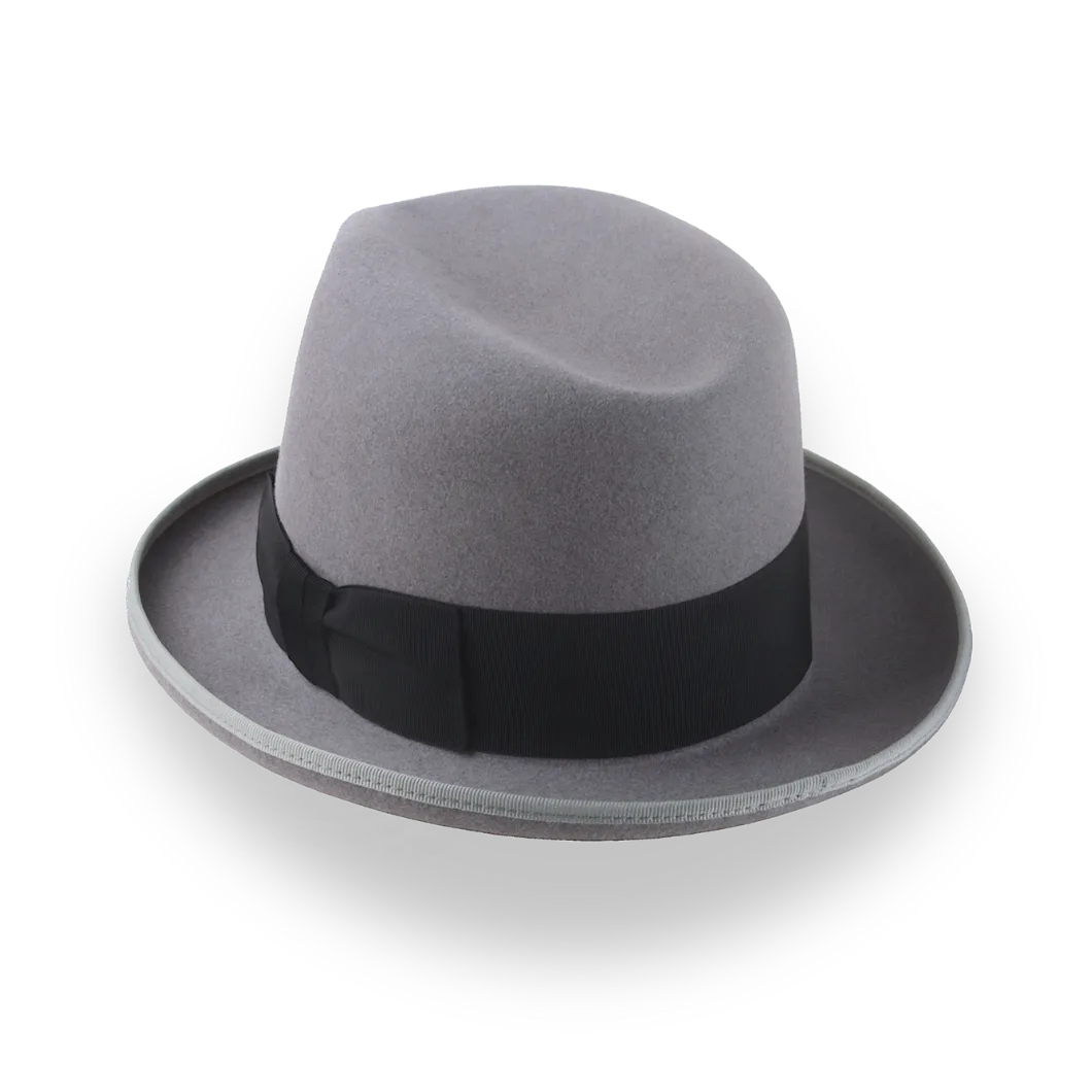 1920s Style Homburg Hat in Luxurious Beaver Fur Felt | The Grandmaster - Agnoulita Hats 3 