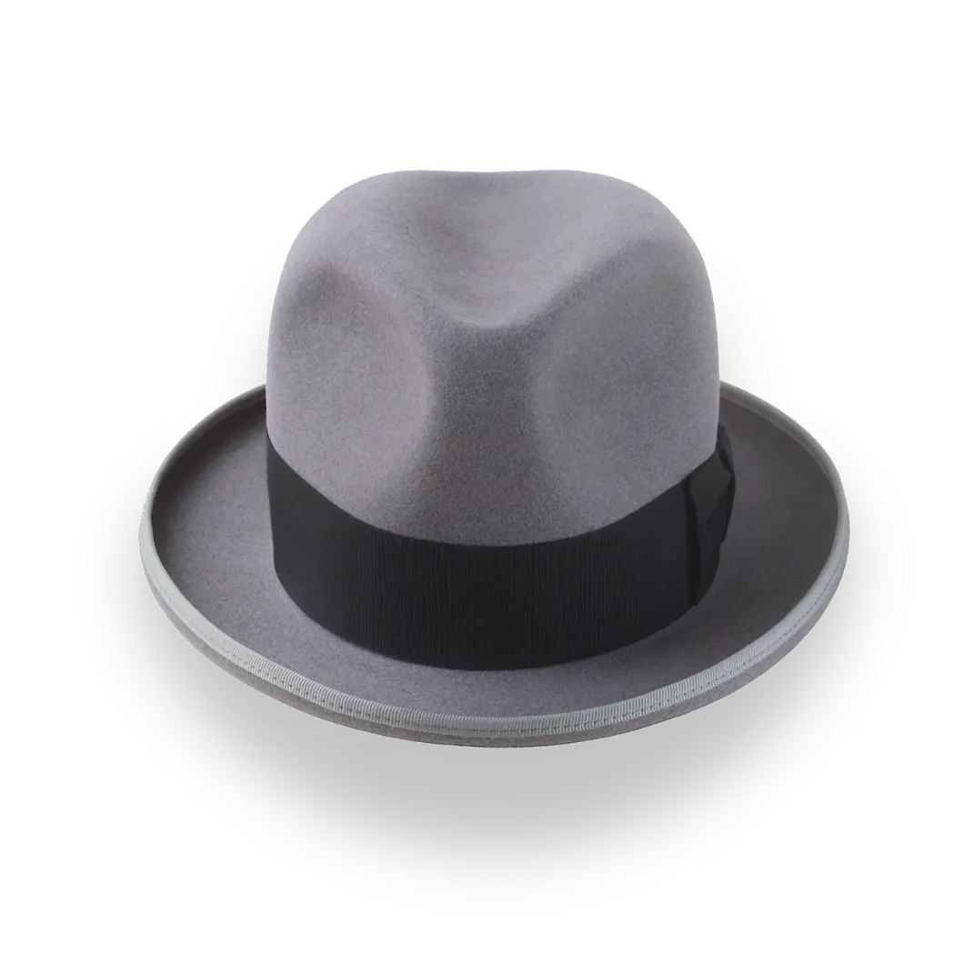 1920s Style Homburg Hat in Luxurious Beaver Fur Felt | The Grandmaster - Agnoulita Hats 6 