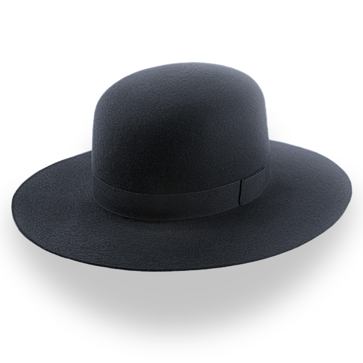 Black Round-Top Cowboy Hat in Premium Wool – Agnoulita Hats