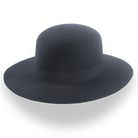 Black wide-brimmed hat on a white background