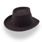 Brown fedora hat on a white background