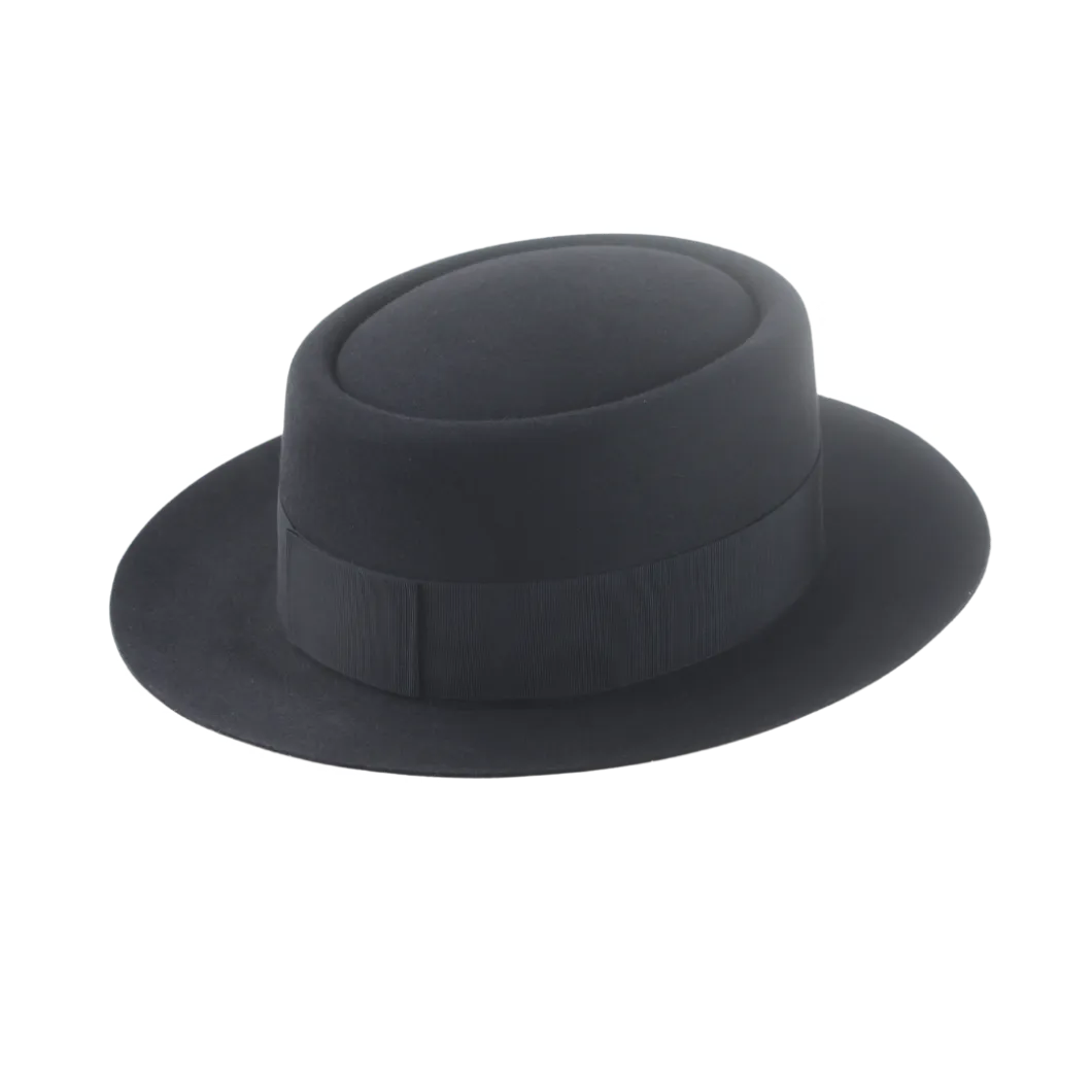 All Black Jazz Musician Hat in Smooth Fur Felt | The Cosmo - Agnoulita Hats 4 