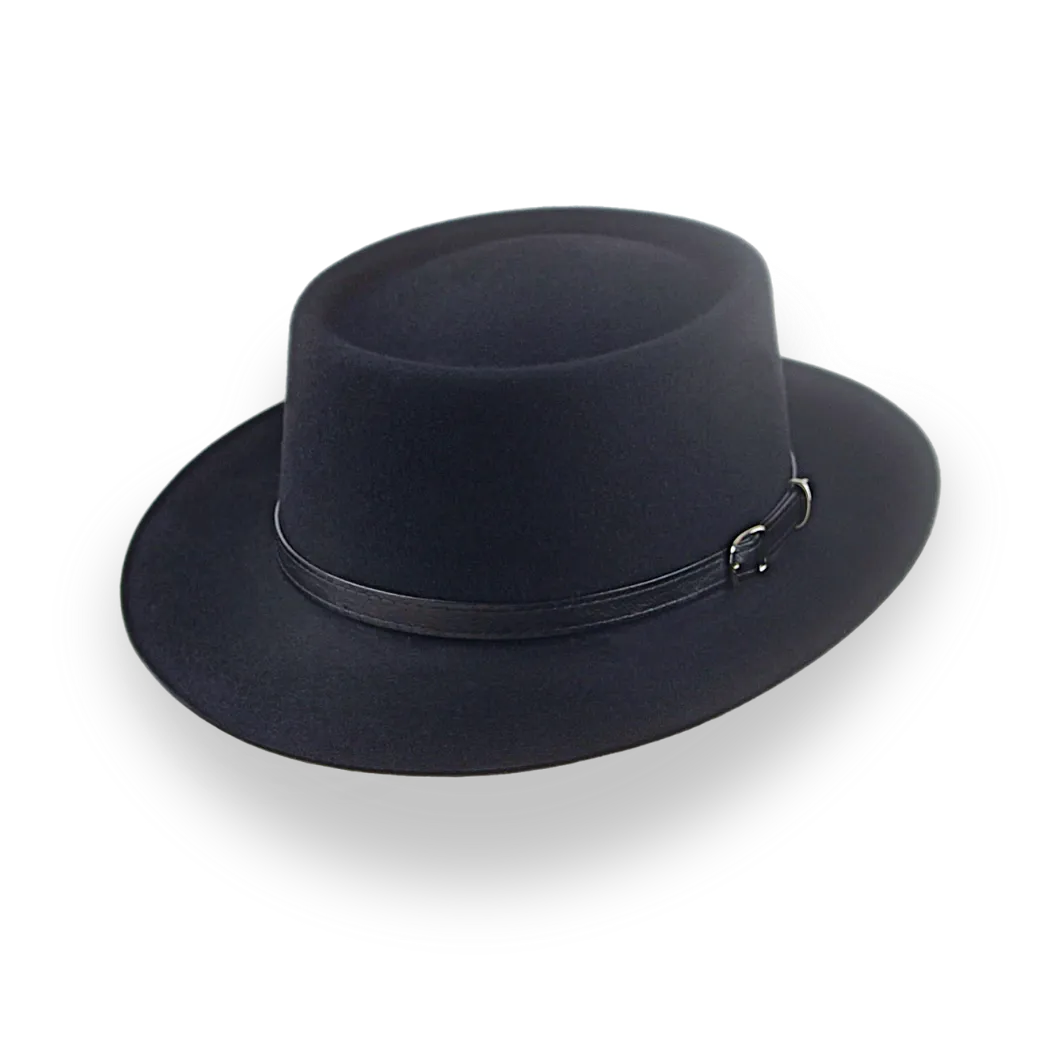 All Black Western Style Small Brim Fedora Hat | The Bronco - Agnoulita Hats 1 