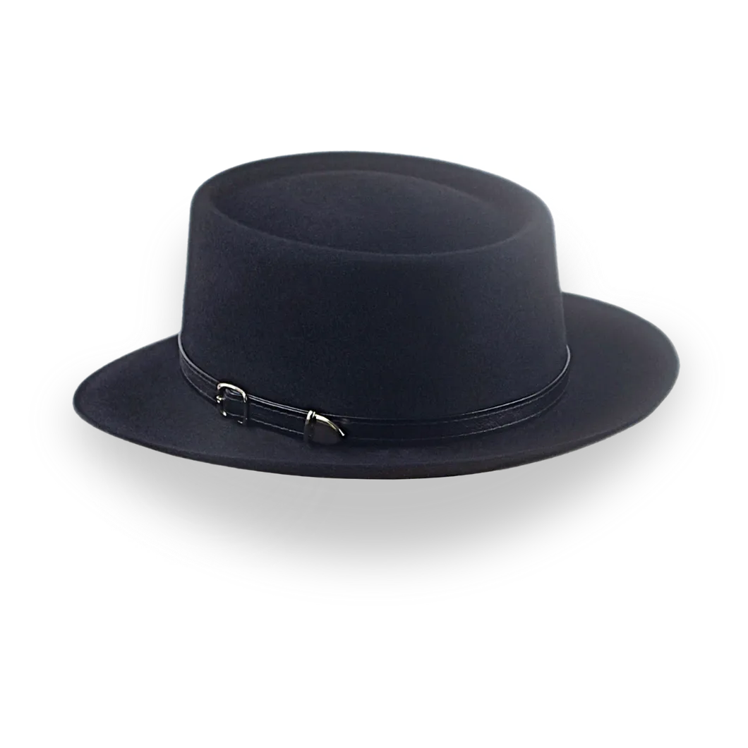 All Black Western Style Small Brim Fedora Hat | The Bronco - Agnoulita Hats 3 