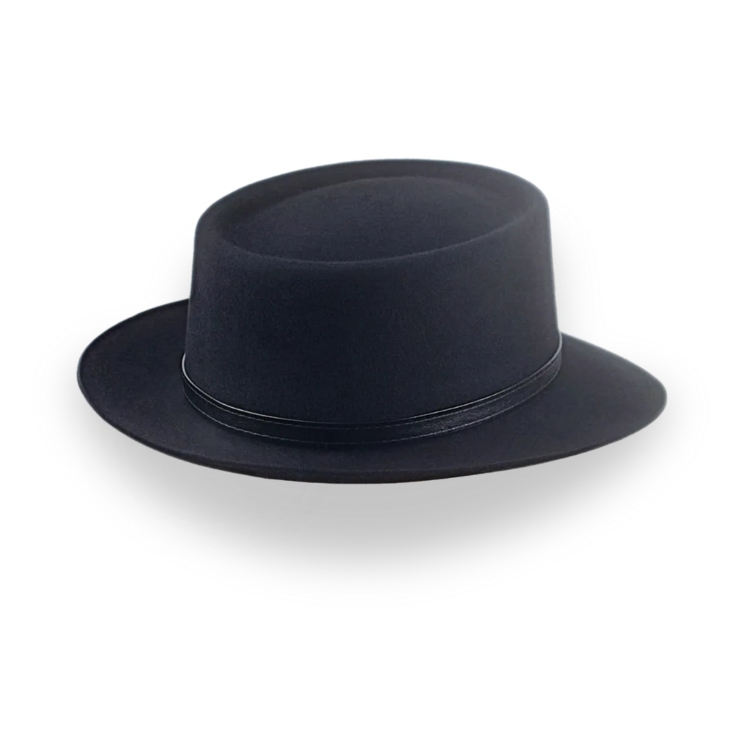 All Black Western Style Small Brim Fedora Hat | The Bronco - Agnoulita Hats 4 