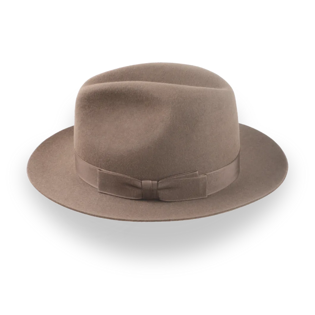 Artisanal Taupe Brown Fedora Hat with Center-Dent Crown | The Fortis - Agnoulita Hats 2 
