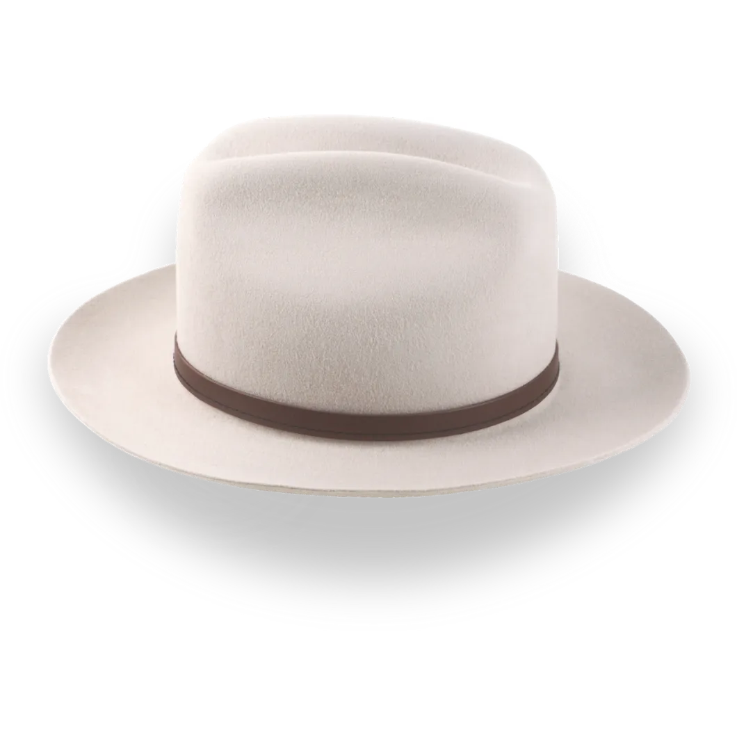 Beige Cowboy Fedora Hat with Artisanal Leather Hat Belt | The Patriot - Agnoulita Hats 5 