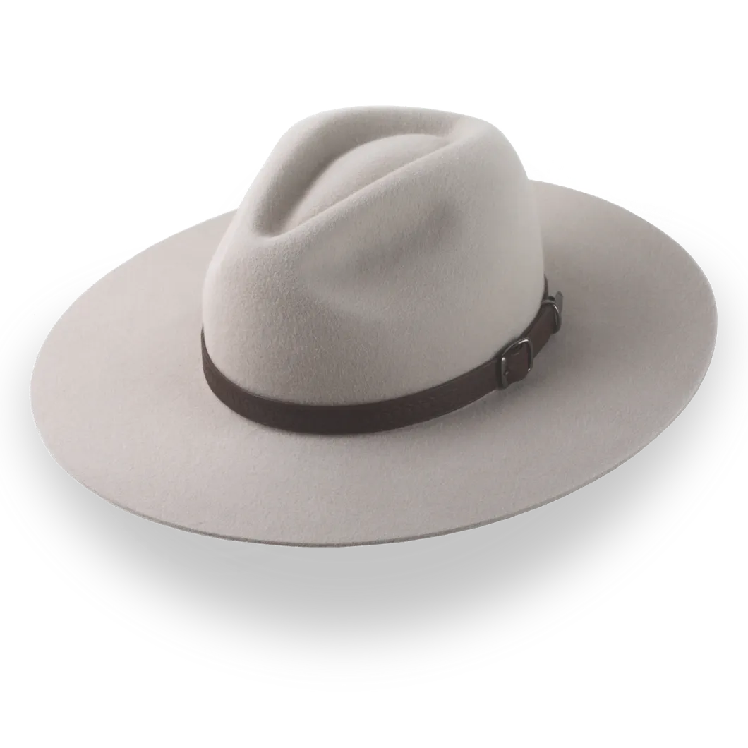 Beige Western Style Flat Brim Hat with Iconic Crown | The Cactus - Agnoulita Hats 1 