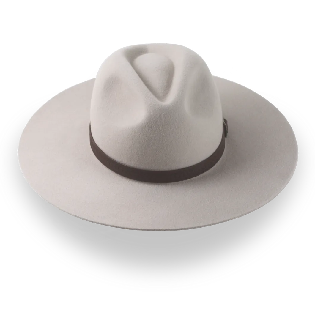 Beige Western Style Flat Brim Hat with Iconic Crown | The Cactus - Agnoulita Hats 6 