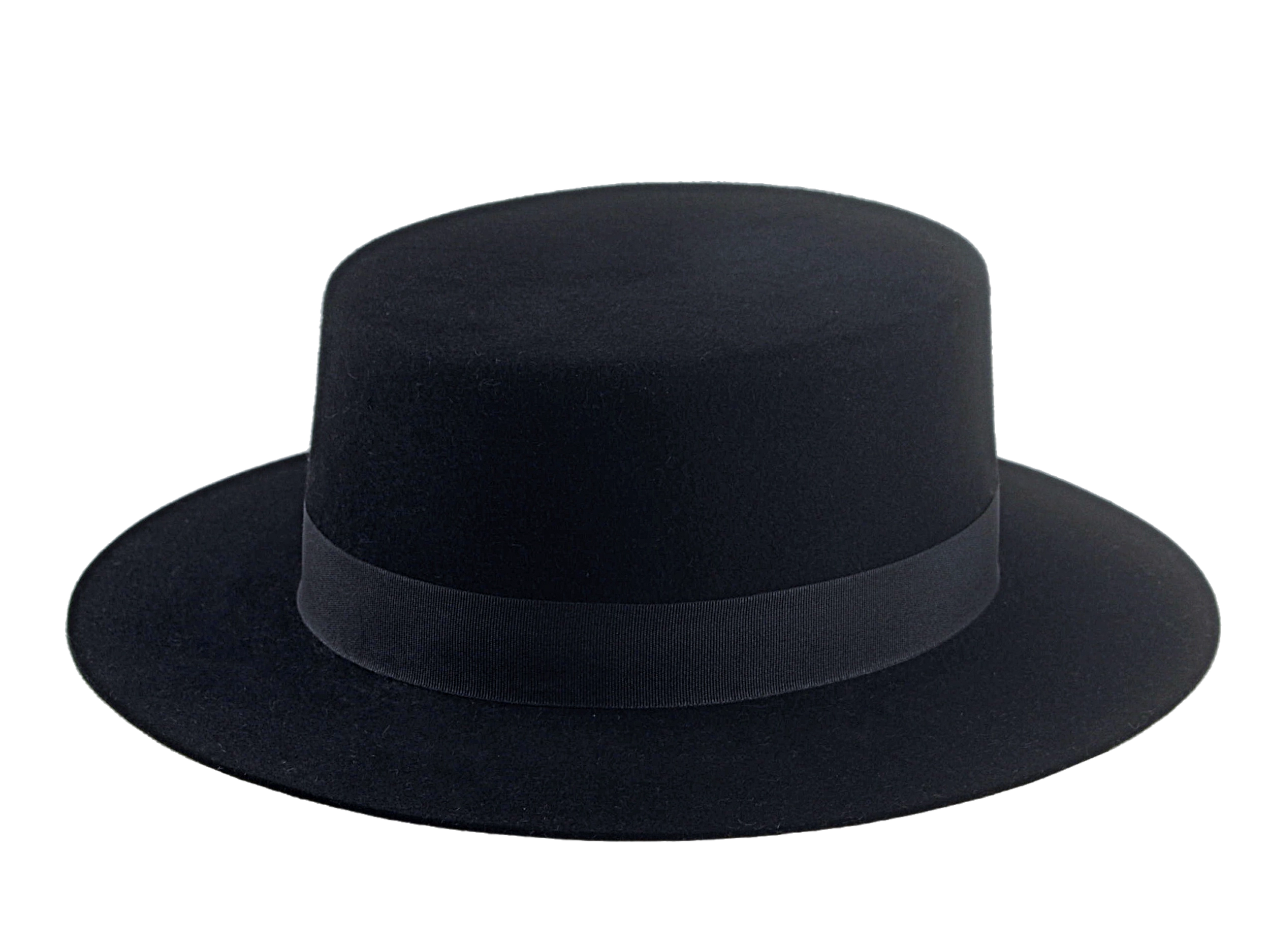 The Drover: Profile shot illustrating the 2 5/8" raw-edge flat brim, perfect for versatile styling | Agnoulita Hats