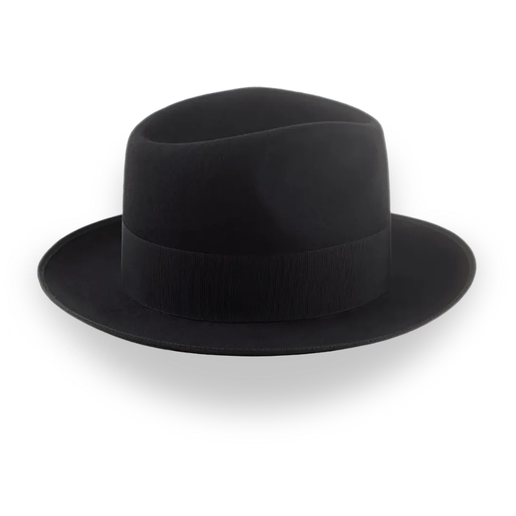 Black High Crown Fedora Hat with Custom Sizes | The Castor - Agnoulita Hats 5 