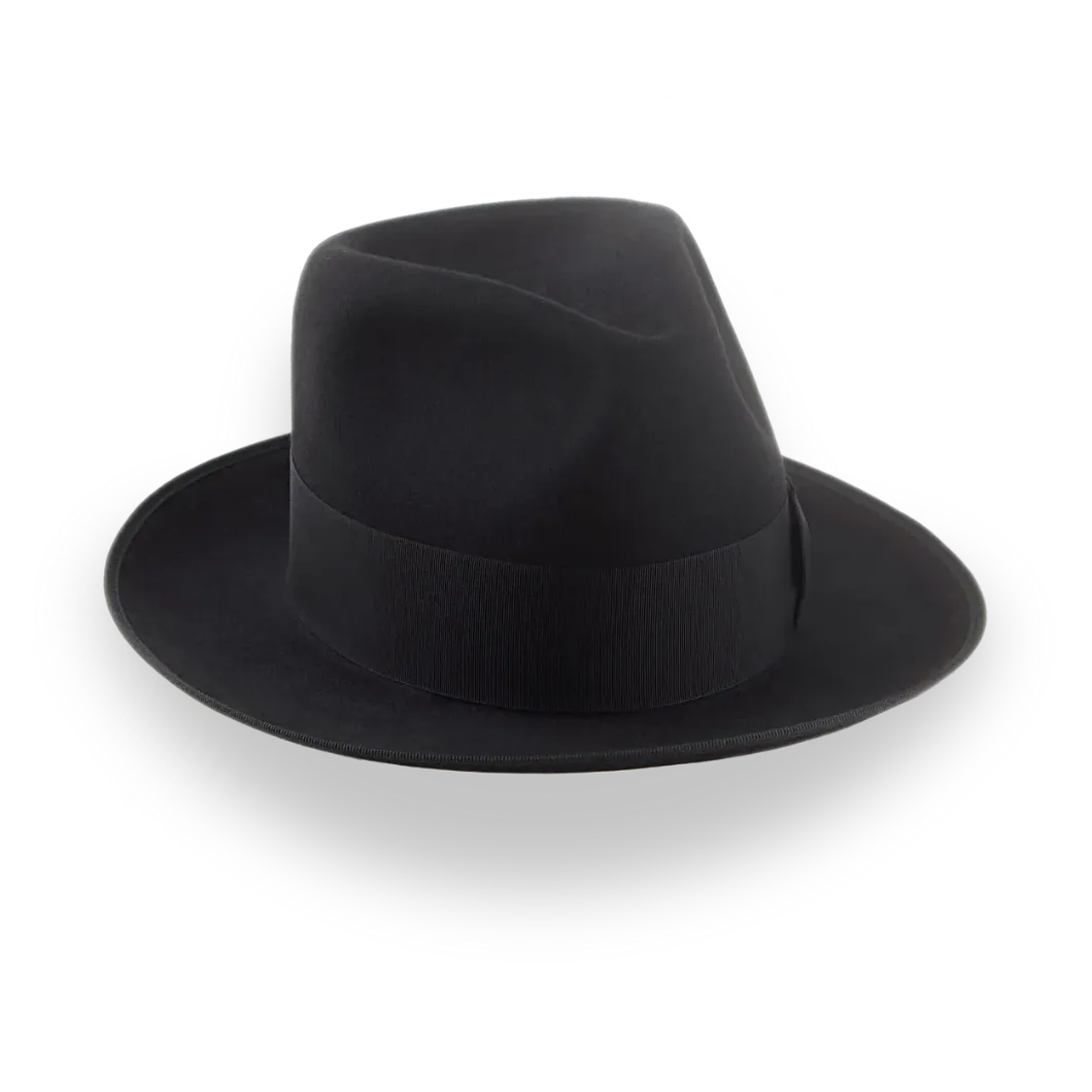 Black High Crown Fedora Hat with Custom Sizes | The Castor - Agnoulita Hats 6 