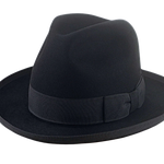 Center-Dent Homburg Fedora | The AEROLITHE | Custom Handmade Hat Agnoulita Hats 1 | Black, Center-dent, Homburg Fedora, Rabbit fur felt