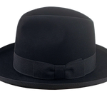 Center-Dent Homburg Fedora | The AEROLITHE | Custom Handmade Hat Agnoulita Hats 2 | Black, Center-dent, Homburg Fedora, Rabbit fur felt
