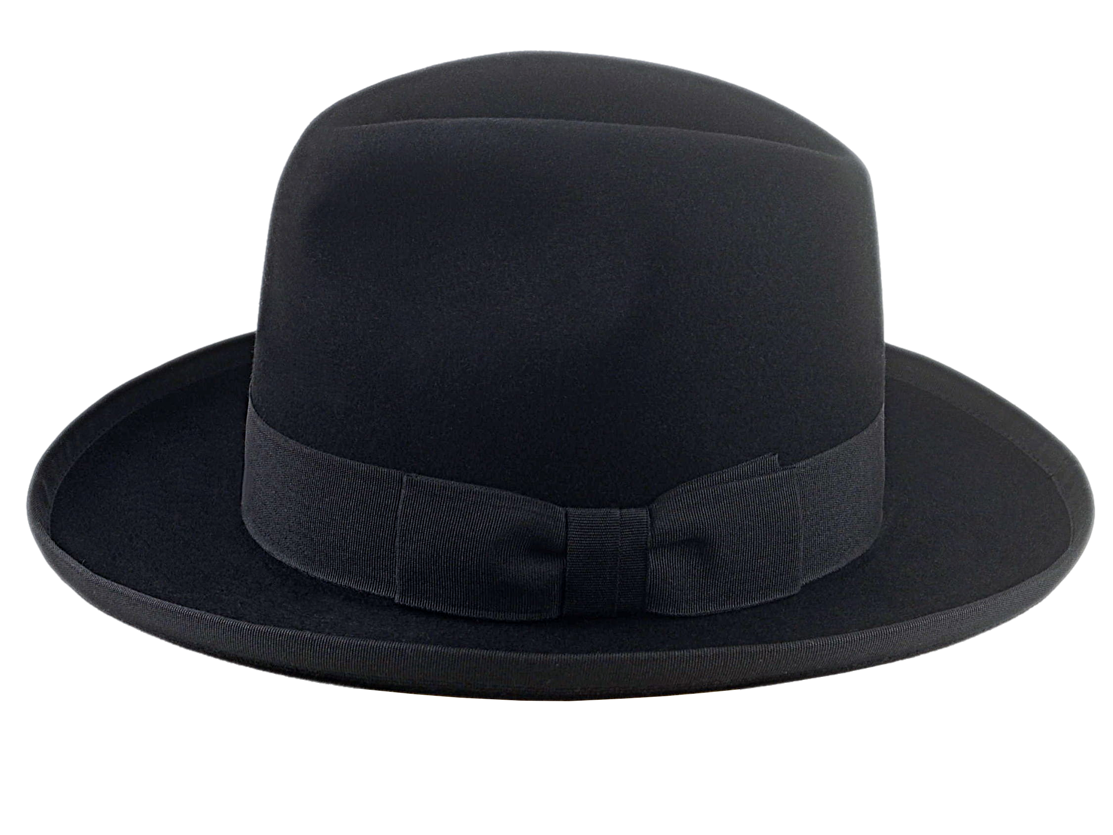 Center-Dent Homburg Fedora | The AEROLITHE | Custom Handmade Hat Agnoulita Hats 2 | Black, Center-dent, Homburg Fedora, Rabbit fur felt