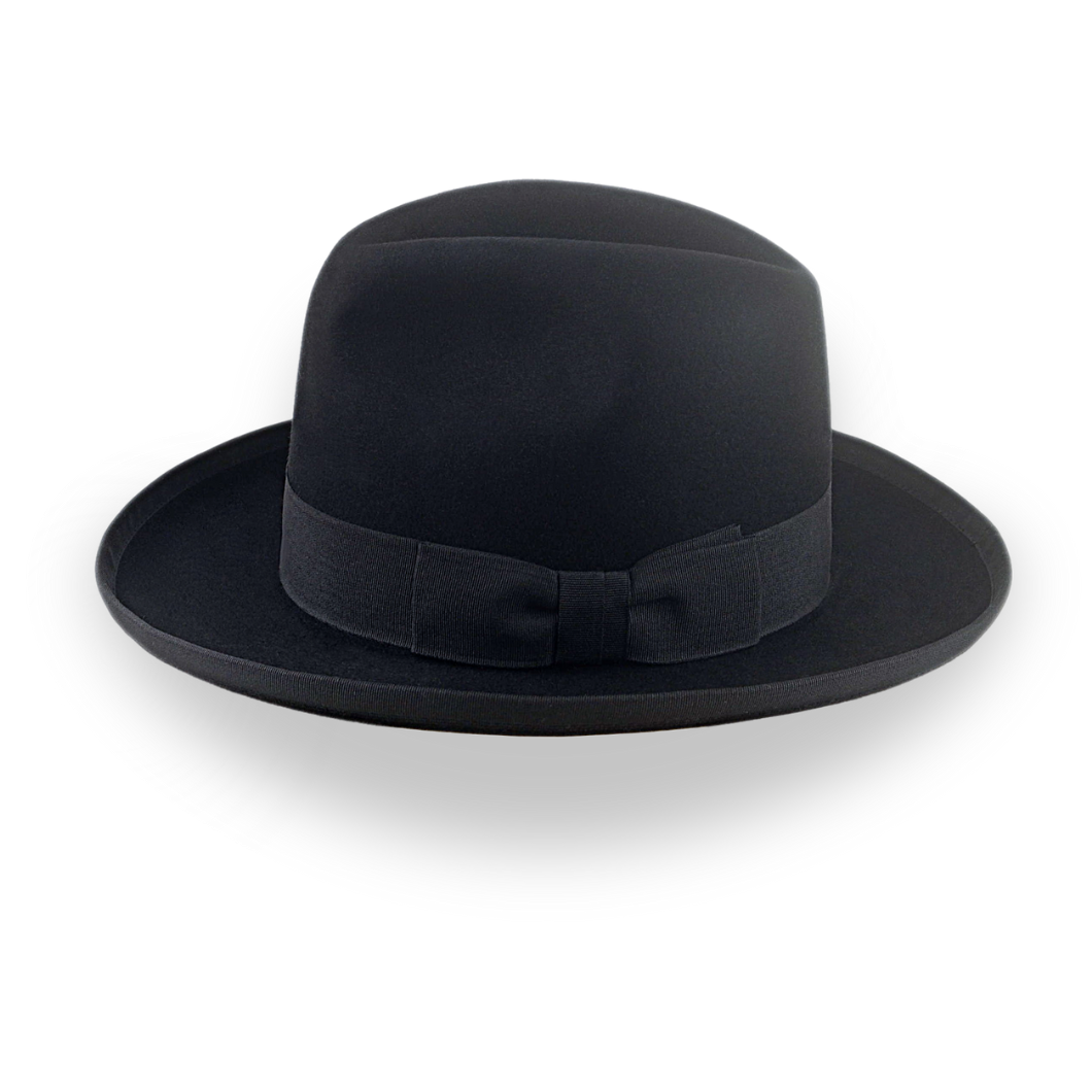 Black Homburg Fedora Hat with Classic Design | The Aerolithe - Agnoulita Hats 2 