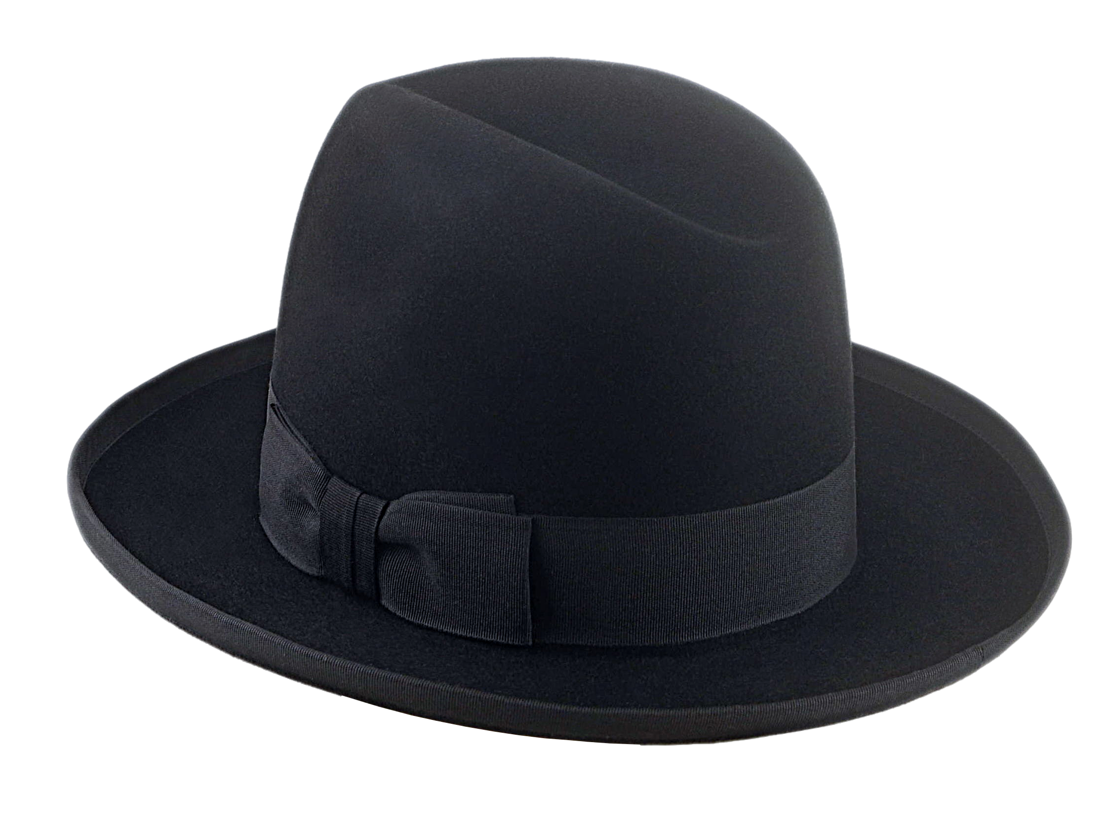 Center-Dent Homburg Fedora | The AEROLITHE | Custom Handmade Hat Agnoulita Hats 3 | Black, Center-dent, Homburg Fedora, Rabbit fur felt