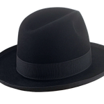 Center-Dent Homburg Fedora | The AEROLITHE | Custom Handmade Hat Agnoulita Hats 4 | Black, Center-dent, Homburg Fedora, Rabbit fur felt