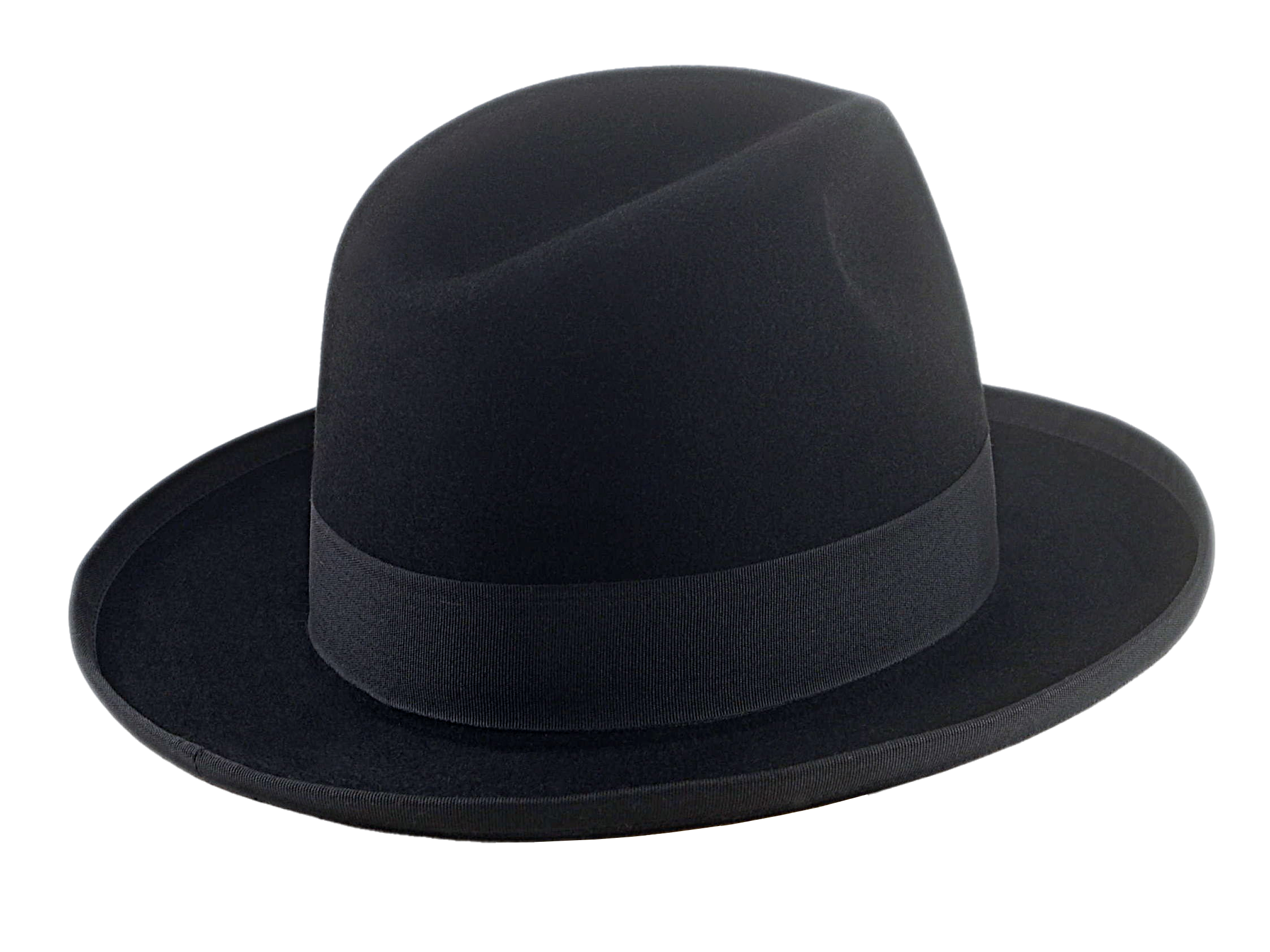 Center-Dent Homburg Fedora | The AEROLITHE | Custom Handmade Hat Agnoulita Hats 4 | Black, Center-dent, Homburg Fedora, Rabbit fur felt