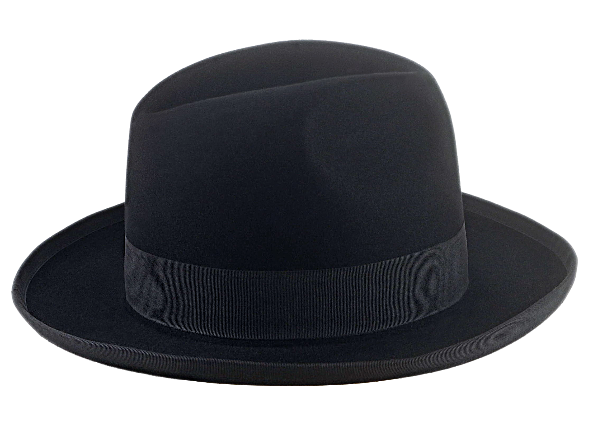 Center-Dent Homburg Fedora | The AEROLITHE | Custom Handmade Hat Agnoulita Hats 5 | Black, Center-dent, Homburg Fedora, Rabbit fur felt