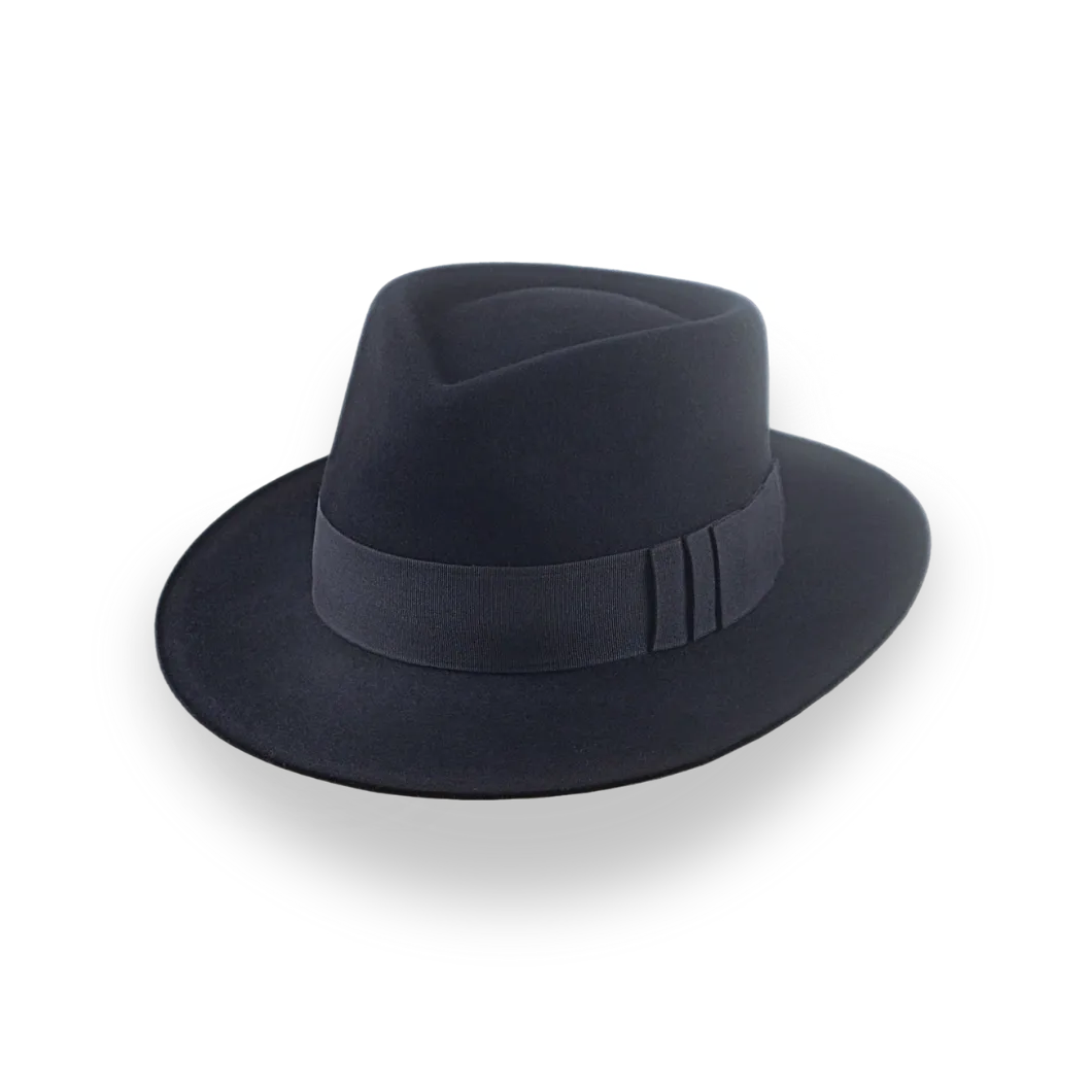 Black Jazz Fedora Hat with Shark Gills Hatband | The Axel - Agnoulita Hats 1 