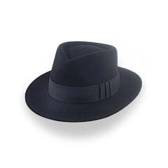 Black Jazz Fedora Hat with Shark Gills Hatband | The Axel
