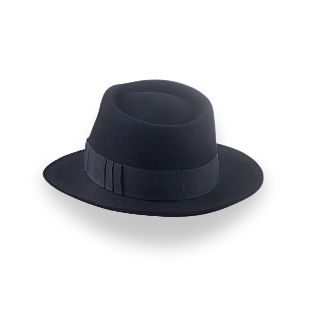 Black Jazz Fedora Hat with Shark Gills Hatband | The Axel - Agnoulita Hats 3 