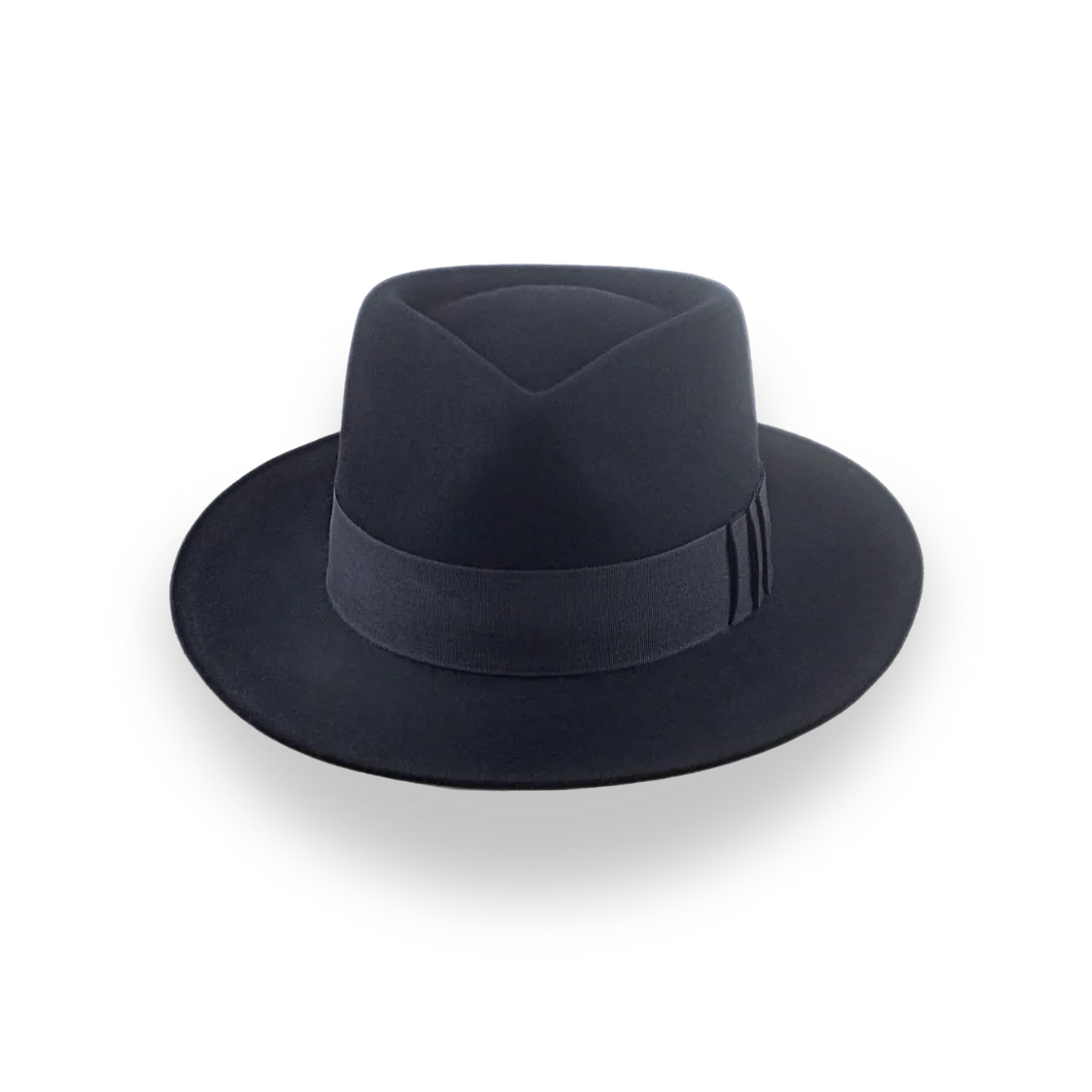 Black Jazz Fedora Hat with Shark Gills Hatband | The Axel - Agnoulita Hats 5 