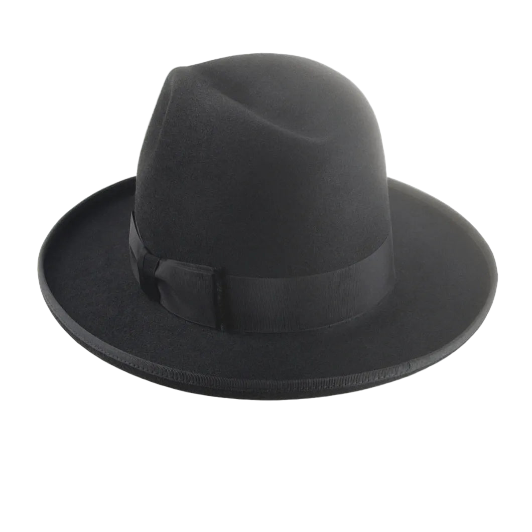 Black Rolled Brim Fedora - Custom Luxury Hat | The Williams - Agnoulita Hats 3 