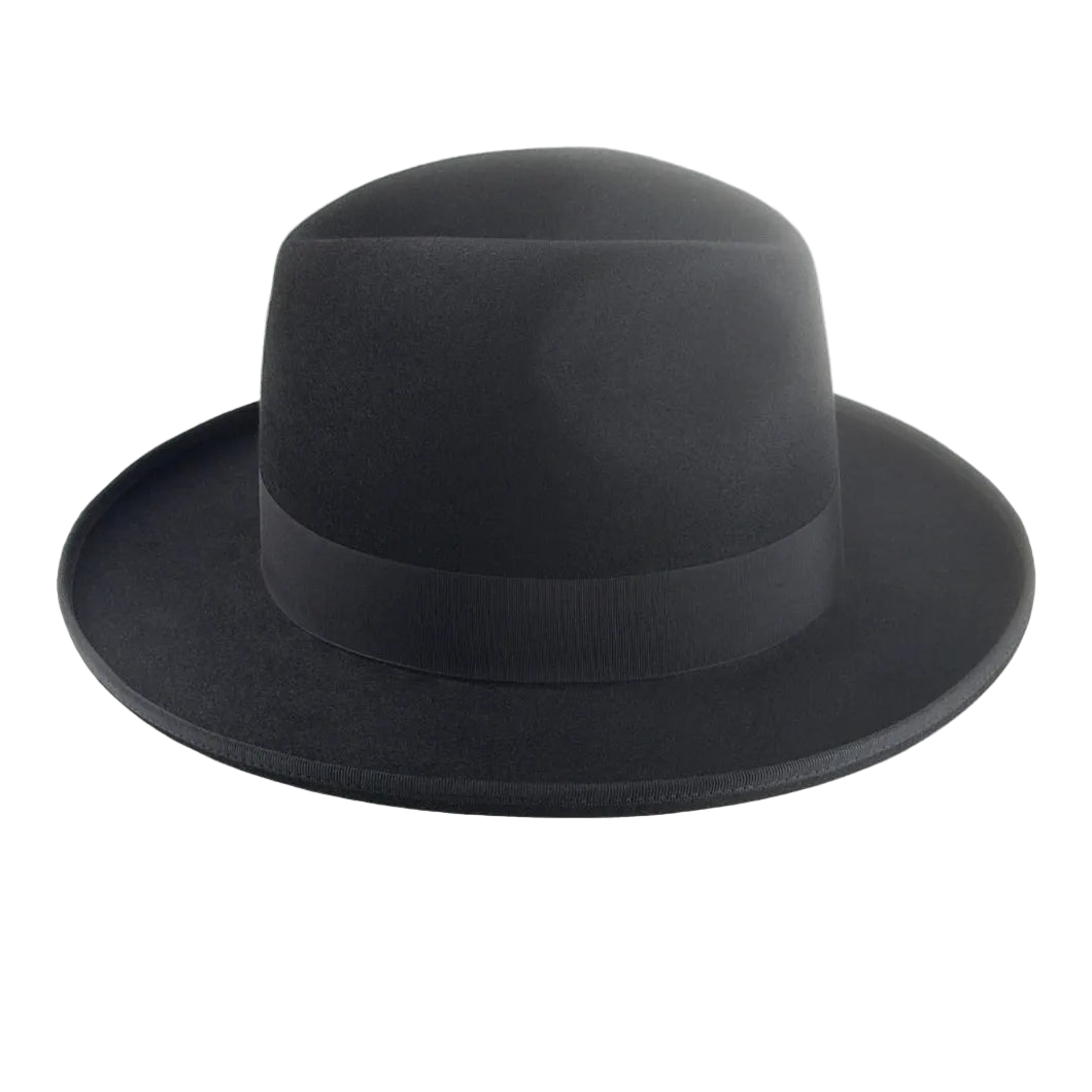 Black Rolled Brim Fedora - Custom Luxury Hat | The Williams - Agnoulita Hats 5 