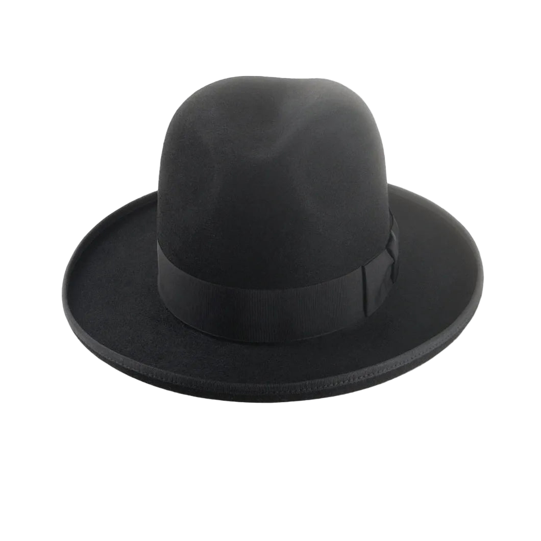 Black Rolled Brim Fedora - Custom Luxury Hat | The Williams - Agnoulita Hats 6 