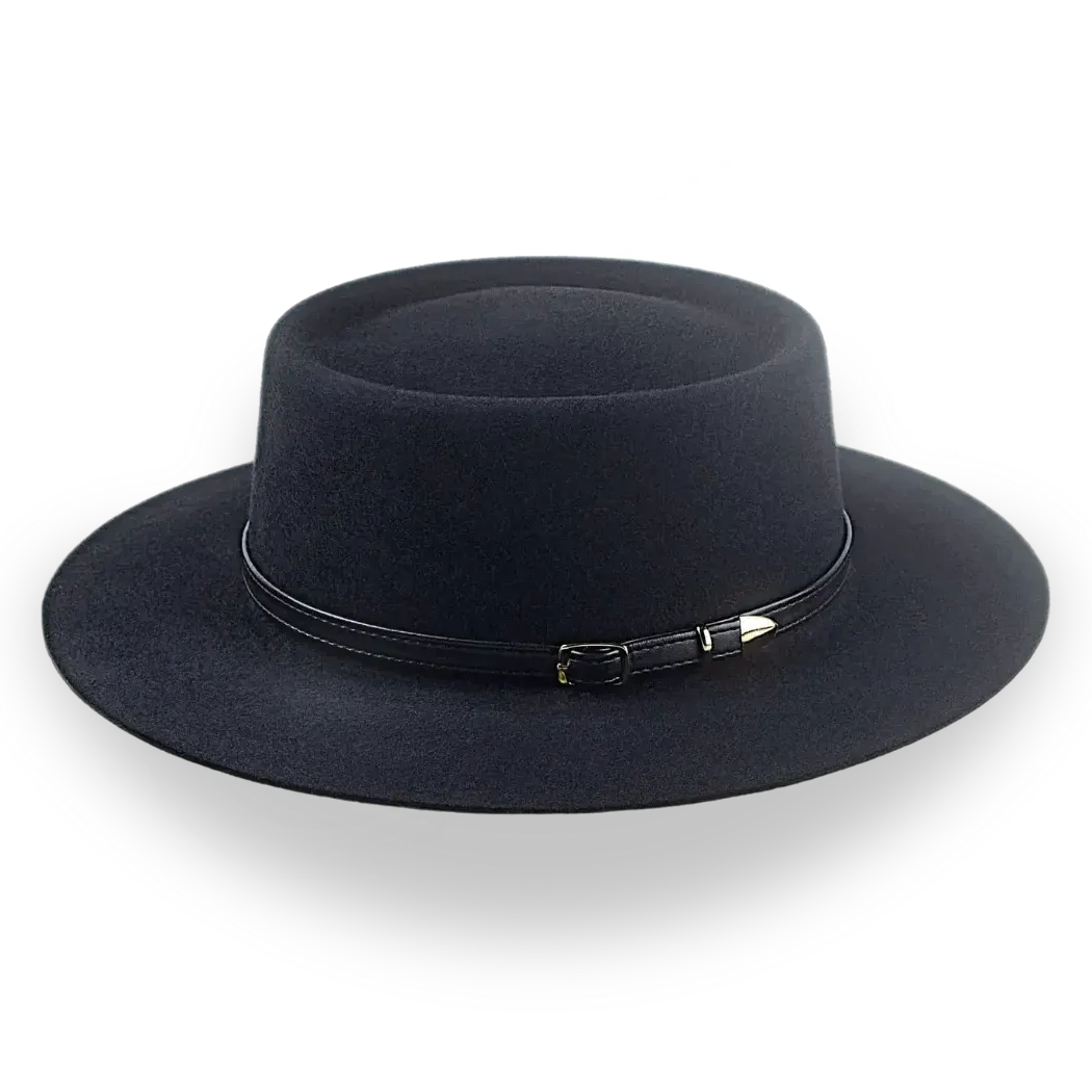 Black Telescope Crown Country Hat in Durable Fur Felt | The Voodoo - Agnoulita Hats 2 