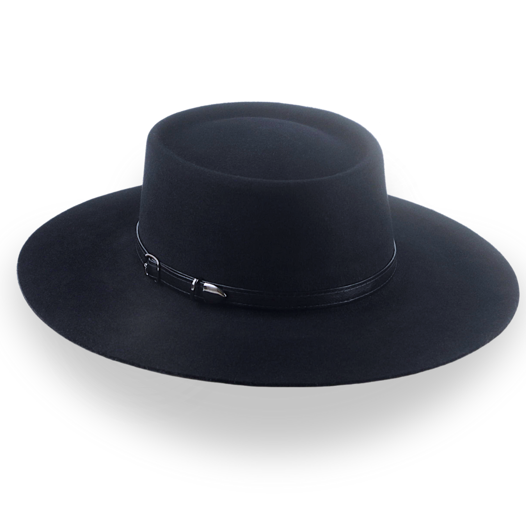 Black Vaquero Cowboy Hat in Durable Fur Felt | The Mojave - Agnoulita Hats 3 